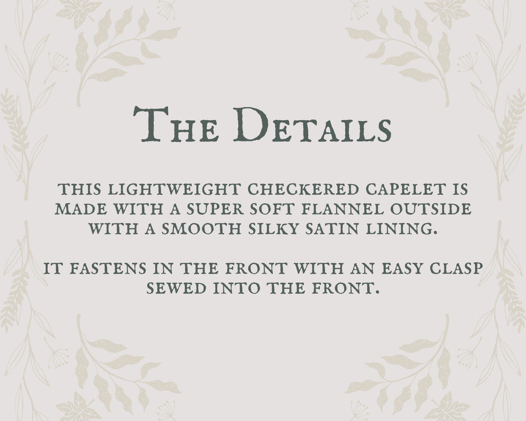 Ready To Ship - Checkered Flannel Capelet