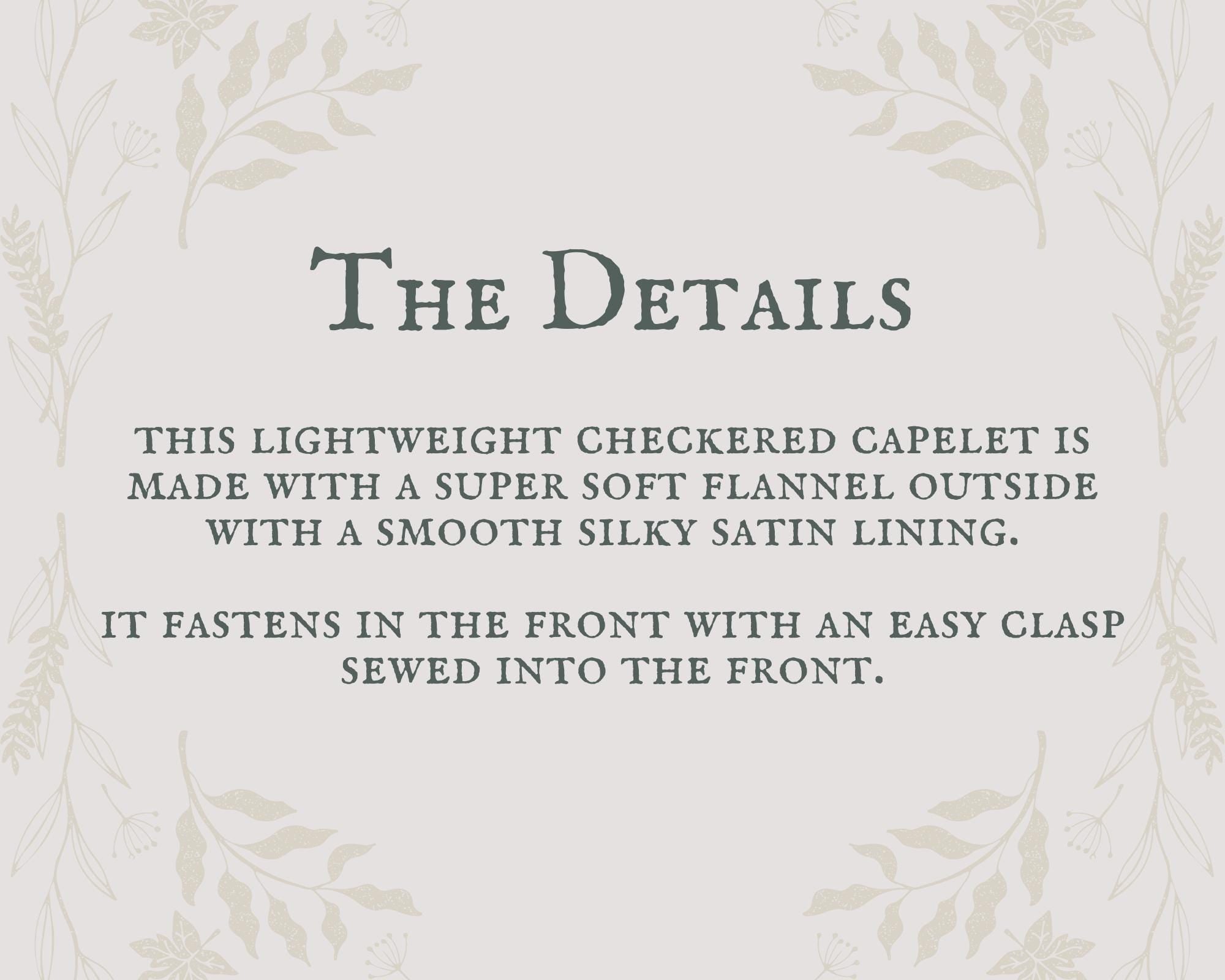 Ready To Ship - Checkered Flannel Capelet