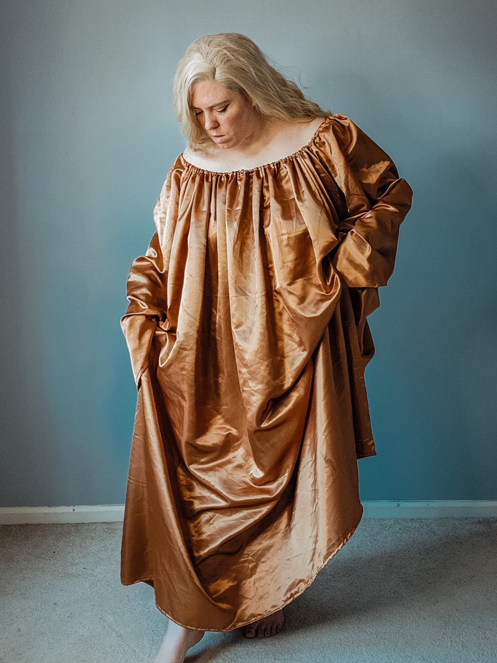 Satin Puff Sleeve Chemise