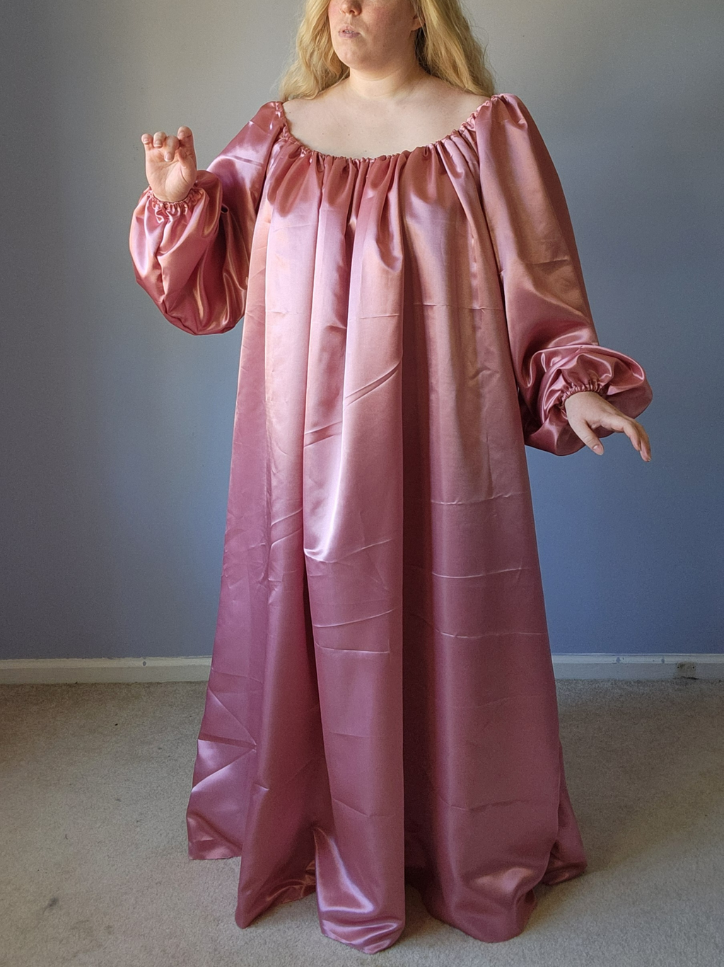 Satin Puff Sleeve Chemise