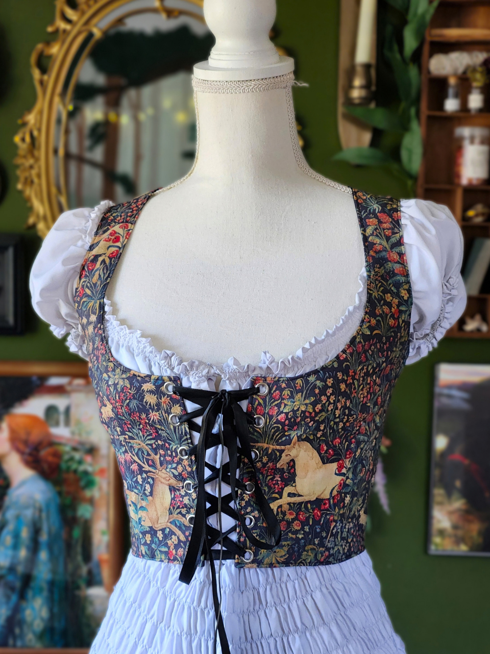 Unicorn & Stag Tapestry Bodice