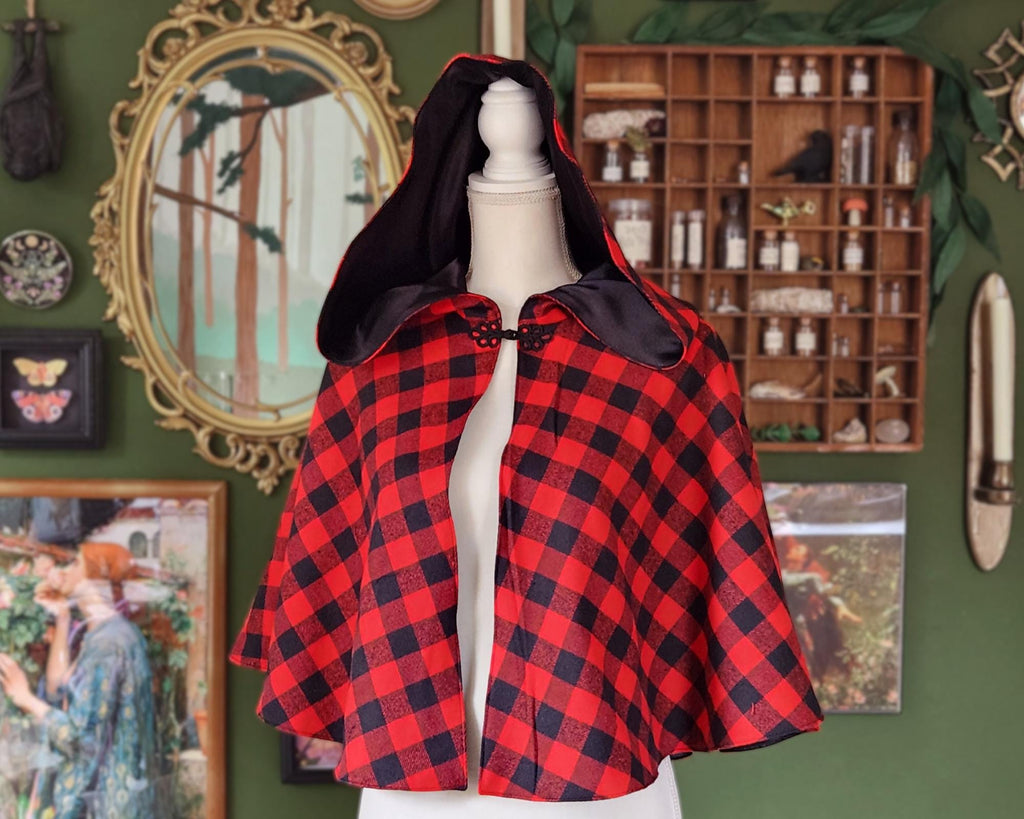 Ready To Ship - Checkered Flannel Capelet