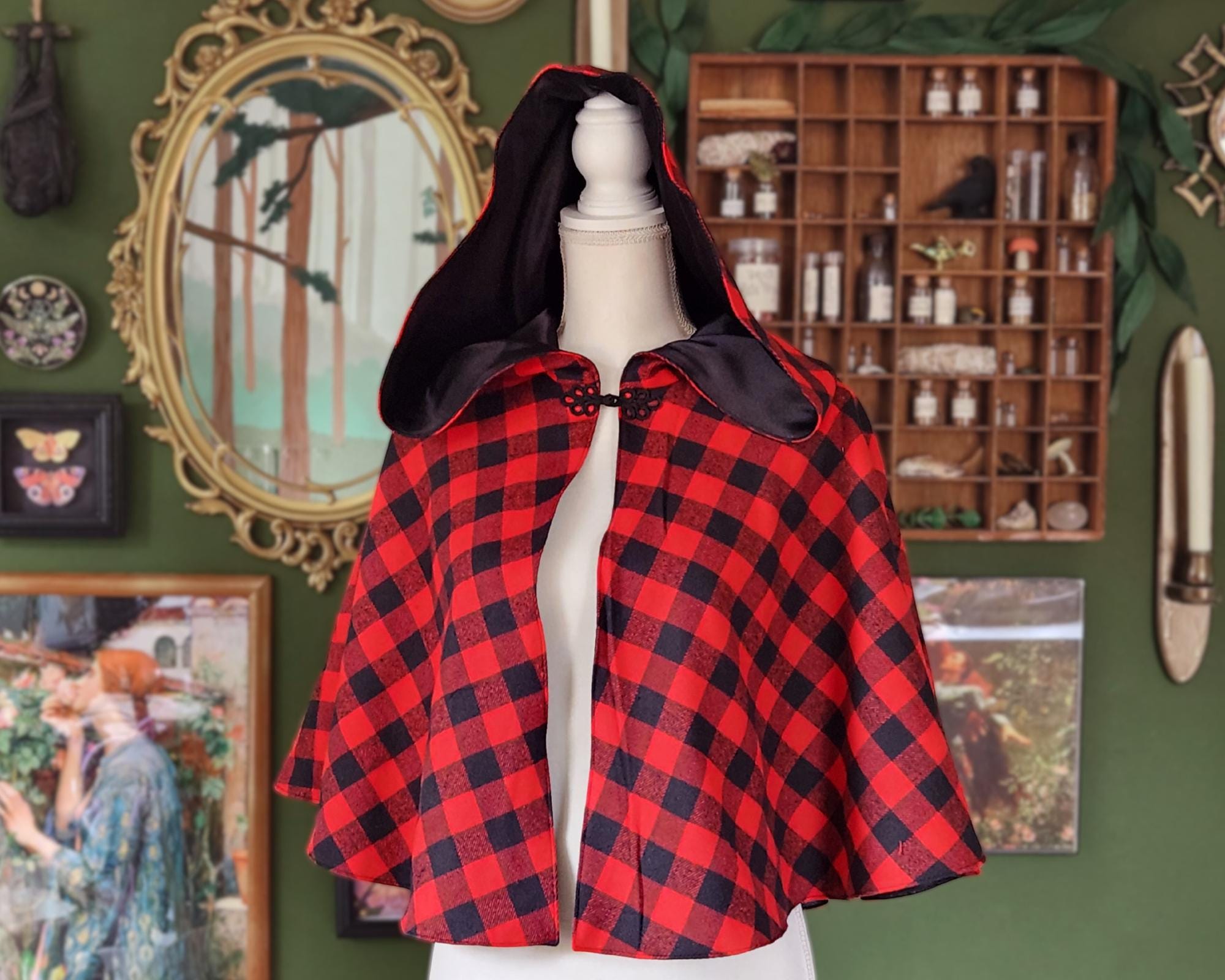Ready To Ship - Checkered Flannel Capelet