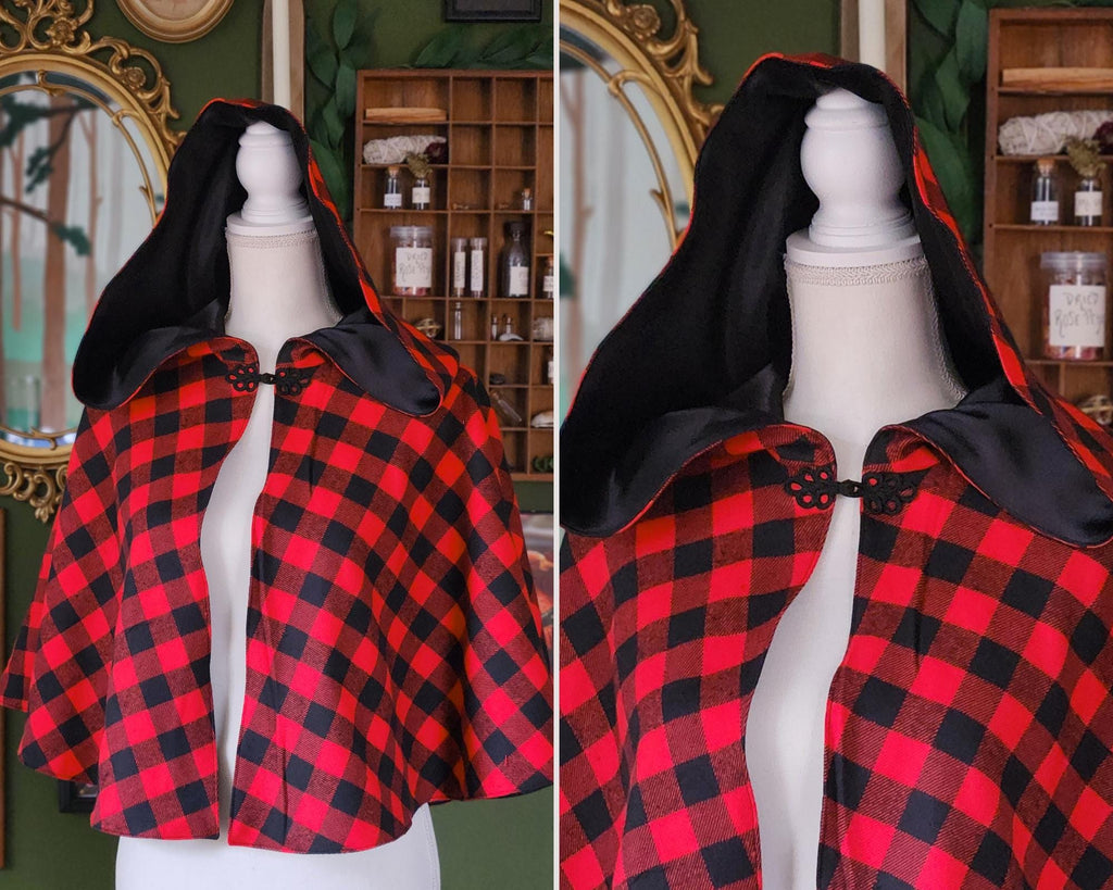 Ready To Ship - Checkered Flannel Capelet